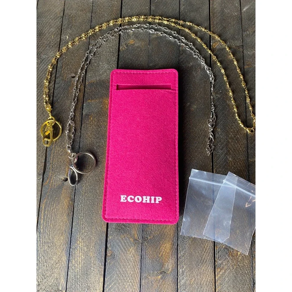 Ecohip 2 Chain Lanyards Gold & Silver For Key Card Holder ID Badge
